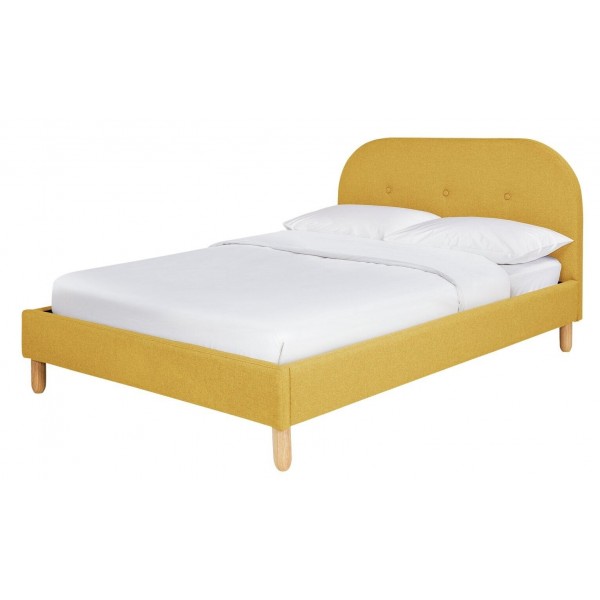  Elin Double Fabric Bed Frame - Mustard 