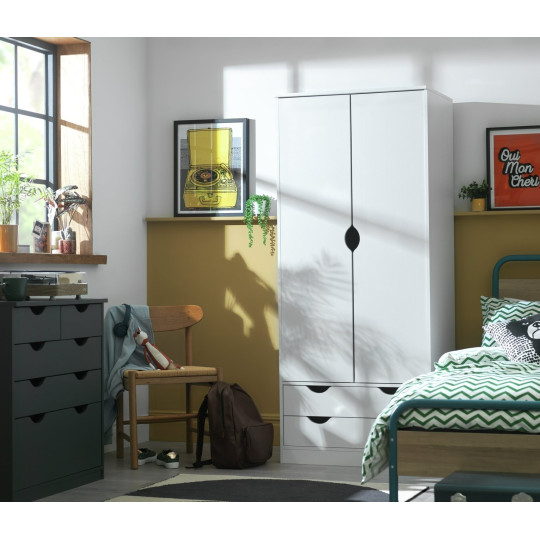 Kids Pagnell 2 Door 2 Drawer Wardrobe - White | Wardrobe for kids