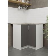 Kitchen Base Corner Unit 800mm Cabinet & Doors 80cm Dark Grey Matt With Worktop