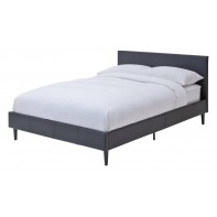 Skylar Modern Double Bed Frame Metal Slats For Bedroom 4FT6 Headboard - Black