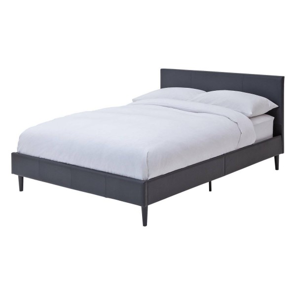 Skylar Modern Double Bed Frame Metal Slats For Bedroom 4FT6 With Mattress- Black