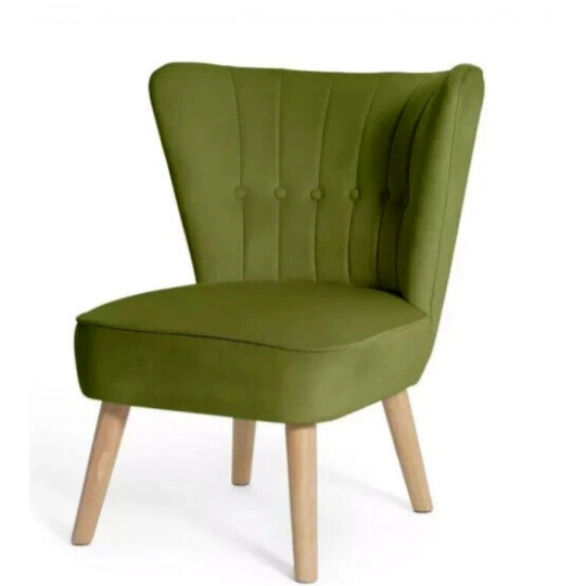 Alexis Velvet Cocktail Chair - Olive (B+)