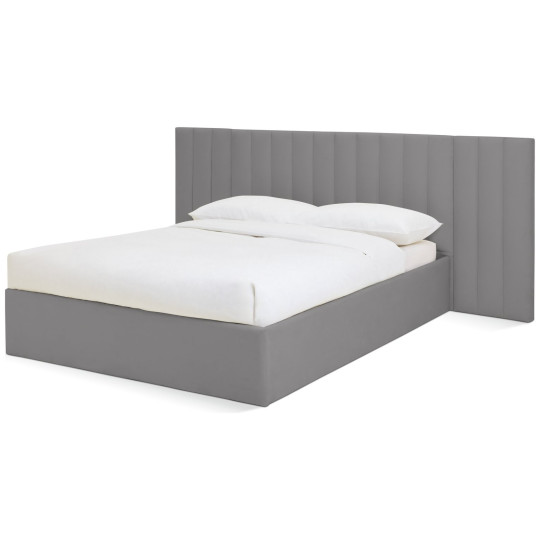 Pandora Hotel Double End Lift Ottoman Bed - Grey | Cozy Bedroom Atmosphere