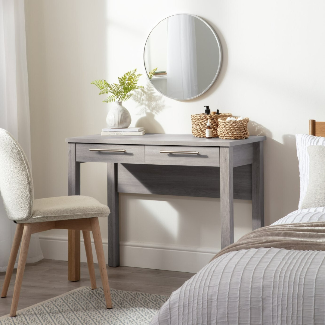 slim fit dress slacks Dieppe Grey Washed Oak Dressing Table main image 0