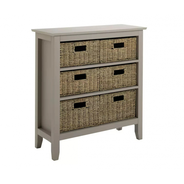 Willow 6 Drawer Unit - Grey