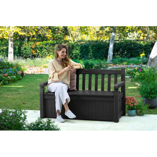 Keter Eden Bench 265L Garden Storage Box – Grey