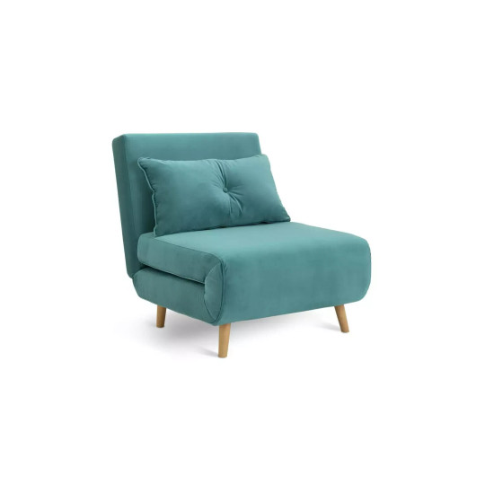 Roma Single Compact Fabric Chairbed - Teal