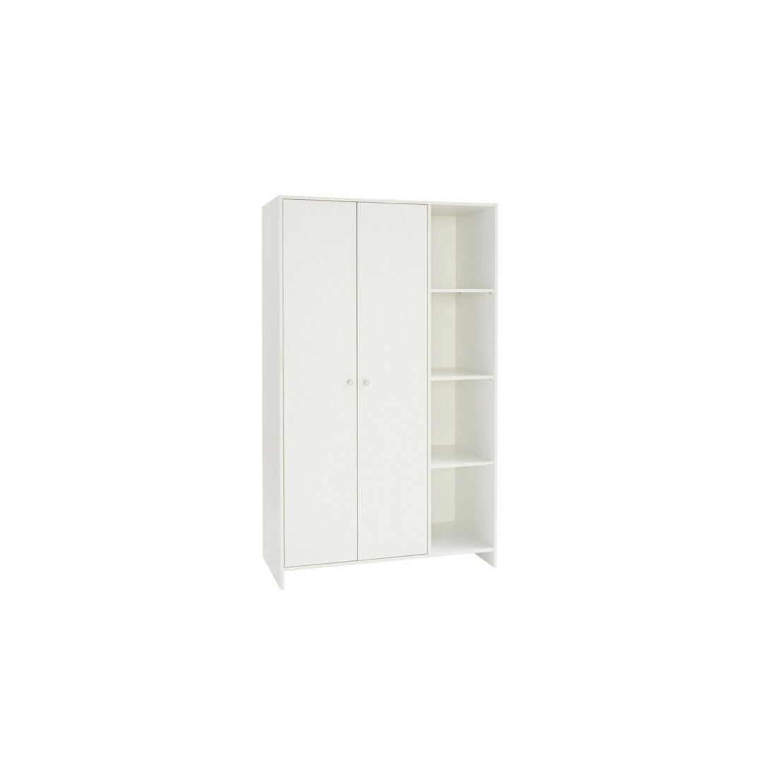 Seville 2 Door Open Shelf Wardrobe - White