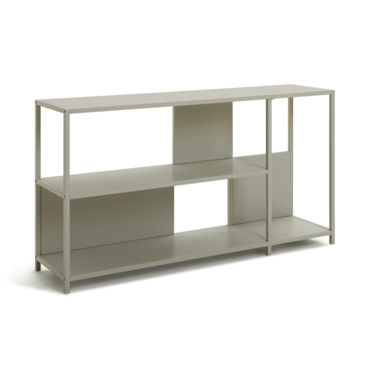 Habitat Deon Short Metal Bookcase - Light Grey | Compact Shelf Office Storage