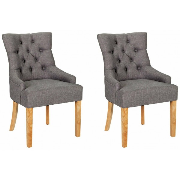 Home Pair of Cherwell Dining Chairs - Charcoal