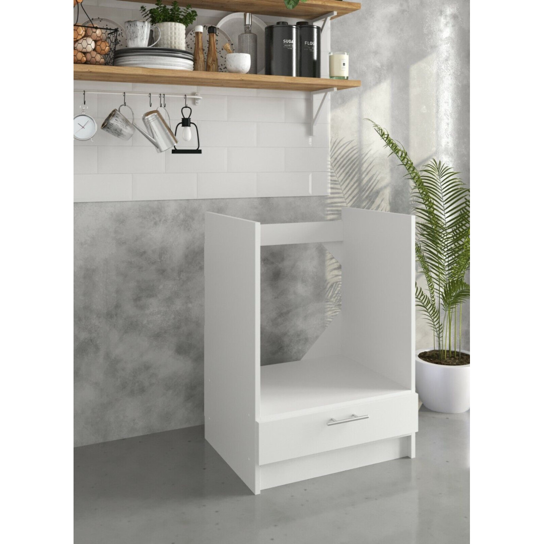 JD Greta Kitchen 600mm Dishwasher/Oven Base Cabinet - White