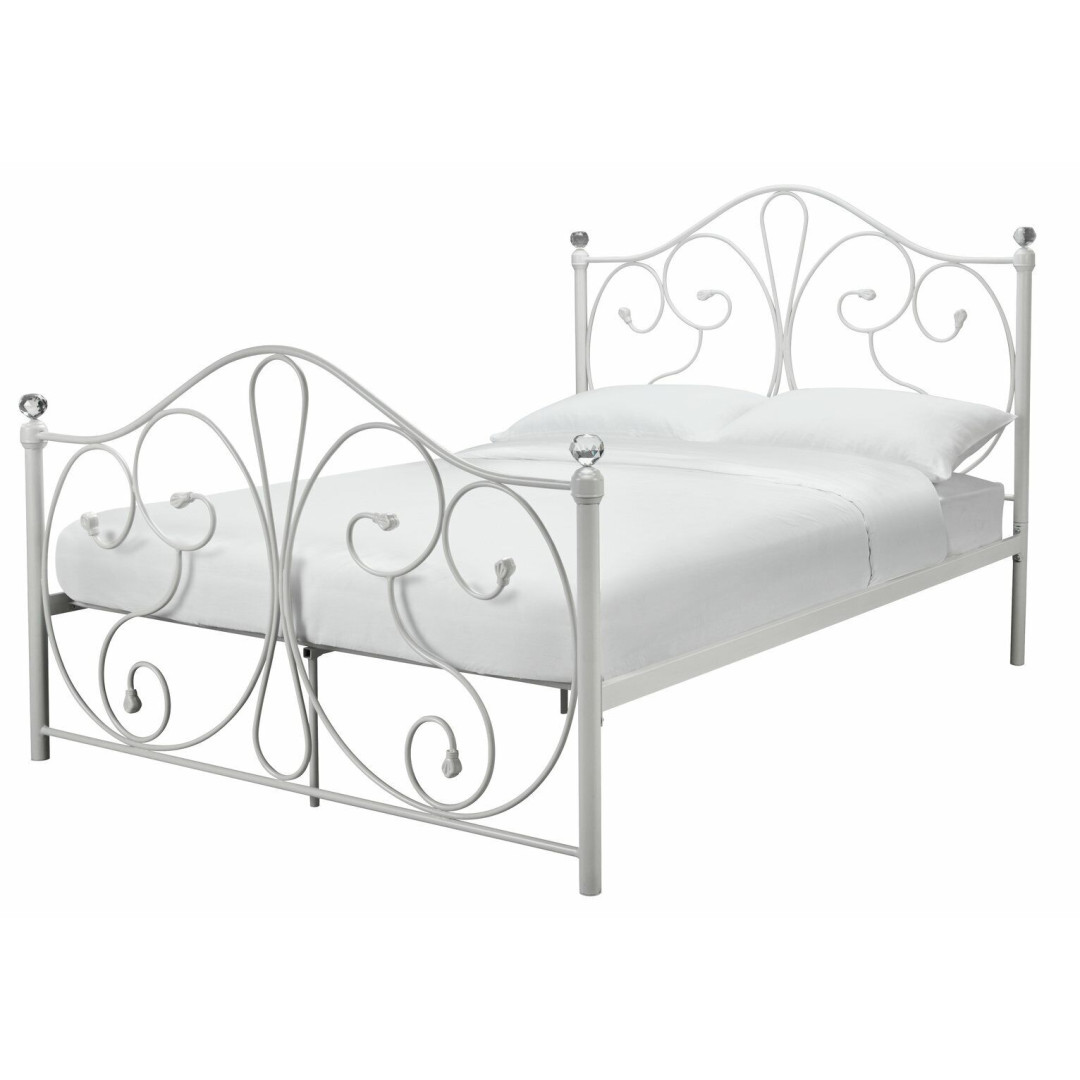 Marietta Double Metal Bed Frame - White