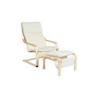 Home Bentwood High Back Chair & Footstool - Natural