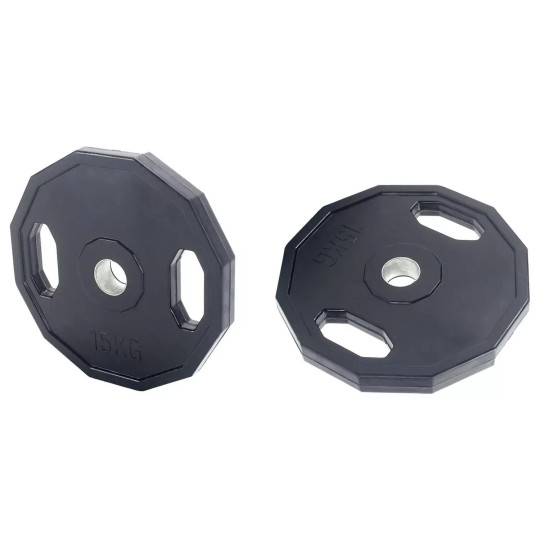 Pair of Pro Fitness Olympic Bumper Weight Plates 2x 15kg 2 Inch For Barbells