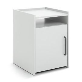 Oldham 1 Door Bedside Table - White | Nightstand, Small Cabinet, Bedroom Storage Oldham 1 Door Bedside Table - White | Nightstand, Small Cabinet, Bedroom Storage