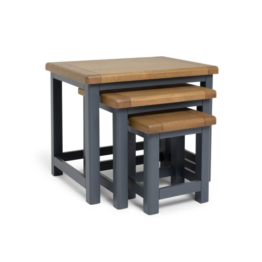 Kent Nest of 3 Tables - Grey & Oak