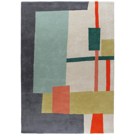 Quentin Abstract Wool Shaggy Rug - 200x140cm