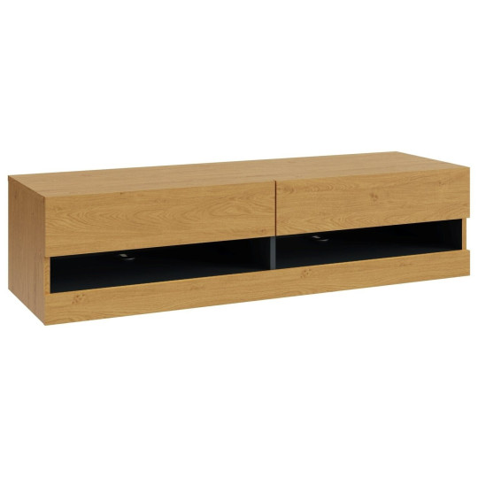 GFW Leon 120cm LED Wall TV Unit - Oak Effect