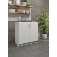 Kitchen Base Sink Unit 800mm Storage Cabinet With Doors 80cm - White Matt