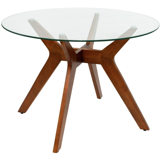 Zela Glass 4 Seater Dining Table - Walnut | Chic Mealtime Setup