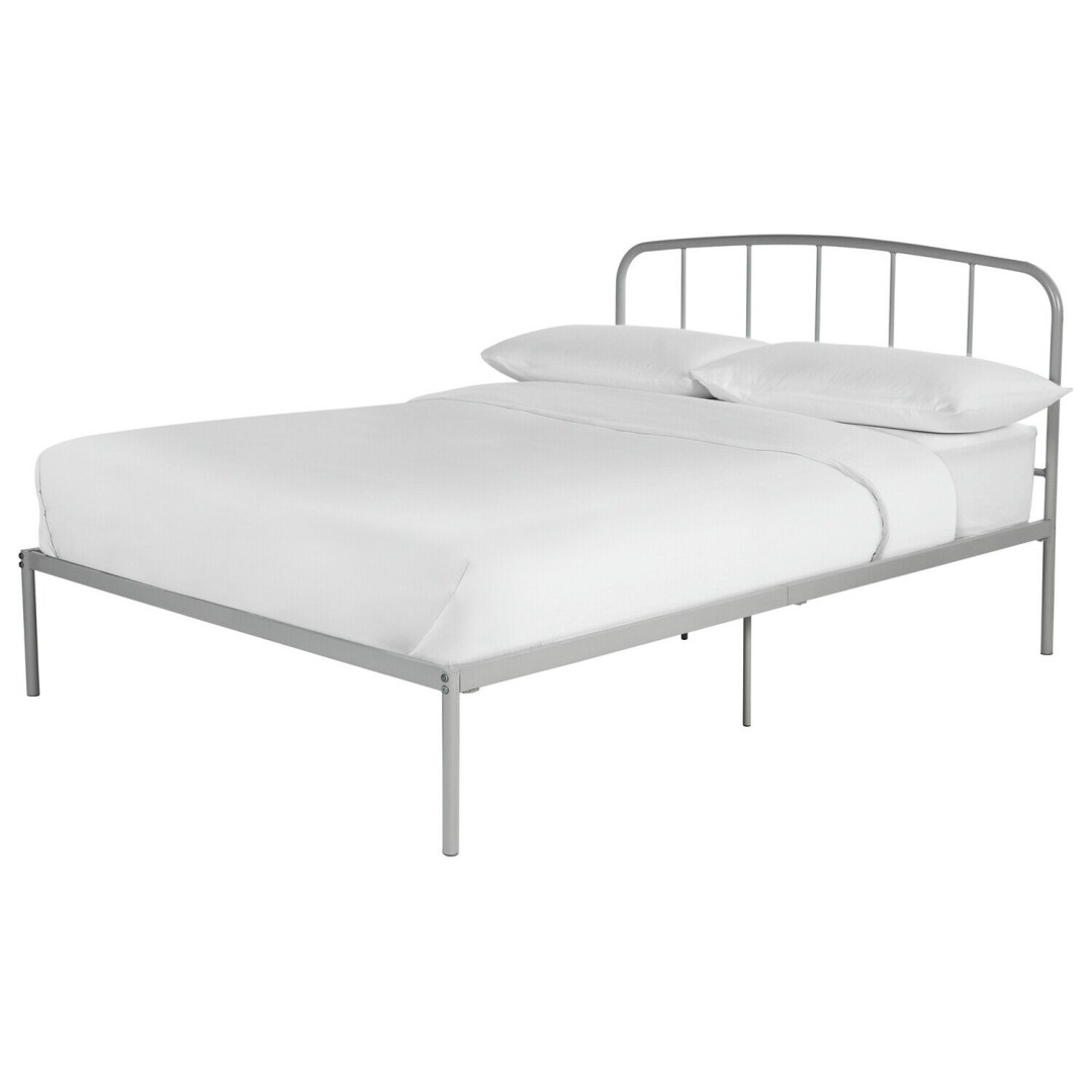 Freja Double Metal Bed Frame - Silver