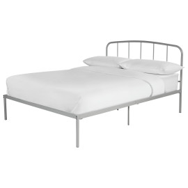 Freja Double Metal Bed Frame - Silver | Bedroom Furniture for Teen or Guest Room Freja Double Metal Bed Frame - Silver | Bedroom Furniture for Teen or Guest Room