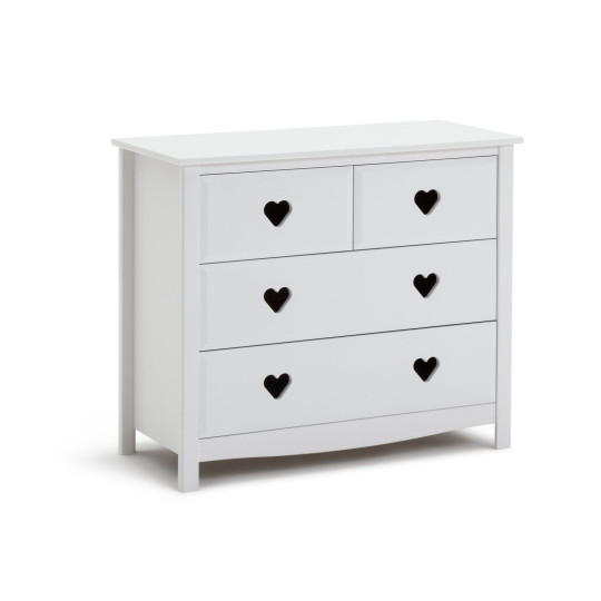 Kids Mia 2+2 Chest of Drawers - White