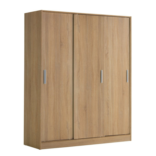 Home Nova 3 Door Sliding Wardrobe - Oak | Spacious Clothing Organization