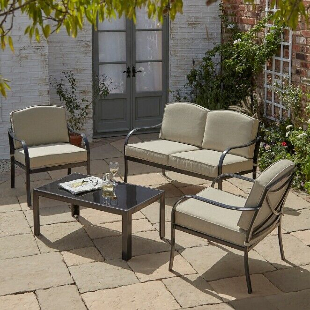 Haversham 4 Piece Garden Sofa Set - Linen