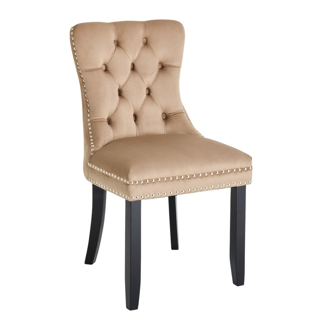 Home Princess Velvet Dining Chair - Taupe | Elegant Mealtime Seating Home Princess Velvet Dining Chair - Taupe | Elegant Mealtime Seating