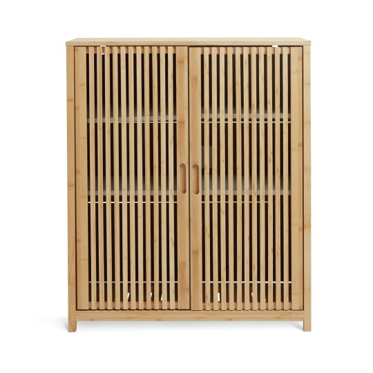 Eave 2 Door Bamboo Cabinet - Natural | Multi-purpose storage cabinet