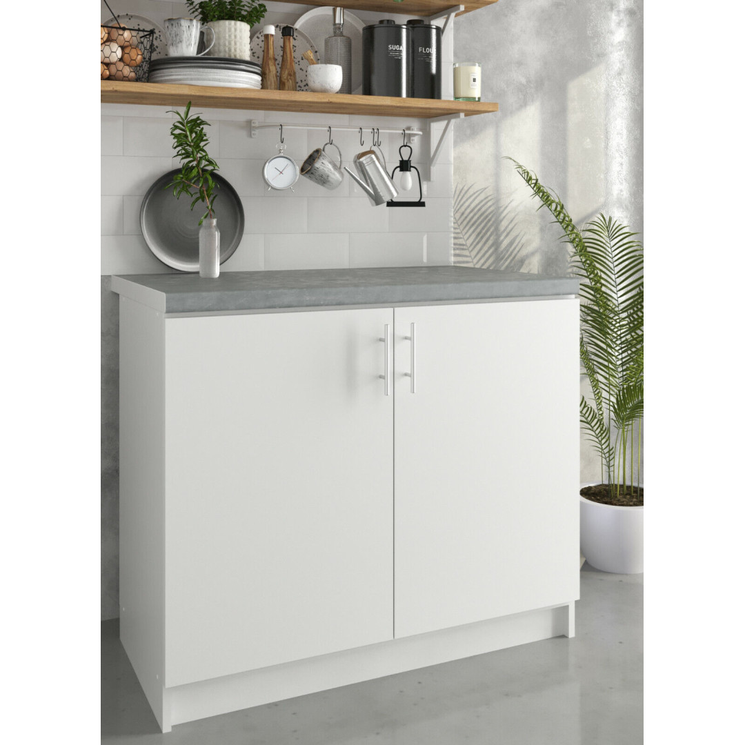 JD Greta Kitchen 1000mm Base Cabinet - White