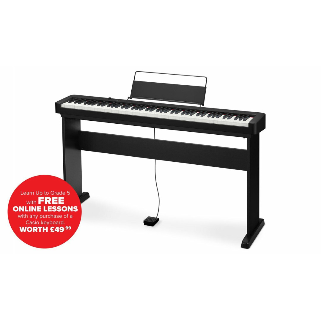Casio CDP-S100BKC5ST Digital Piano with Stand - Black