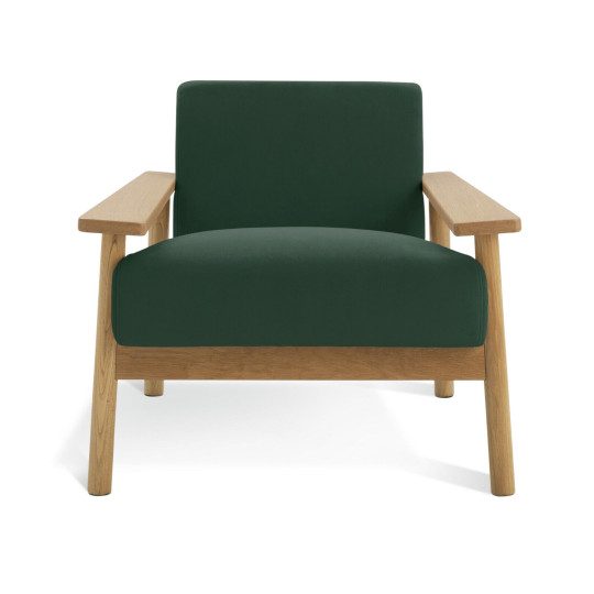 Habitat Dore Velvet Accent Chair - Dark Green | Plush Modern Living Room Seating