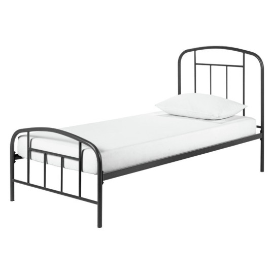 Home Pippa Single Metal Bed Frame - Dark Grey | Durable Sleeping Solution