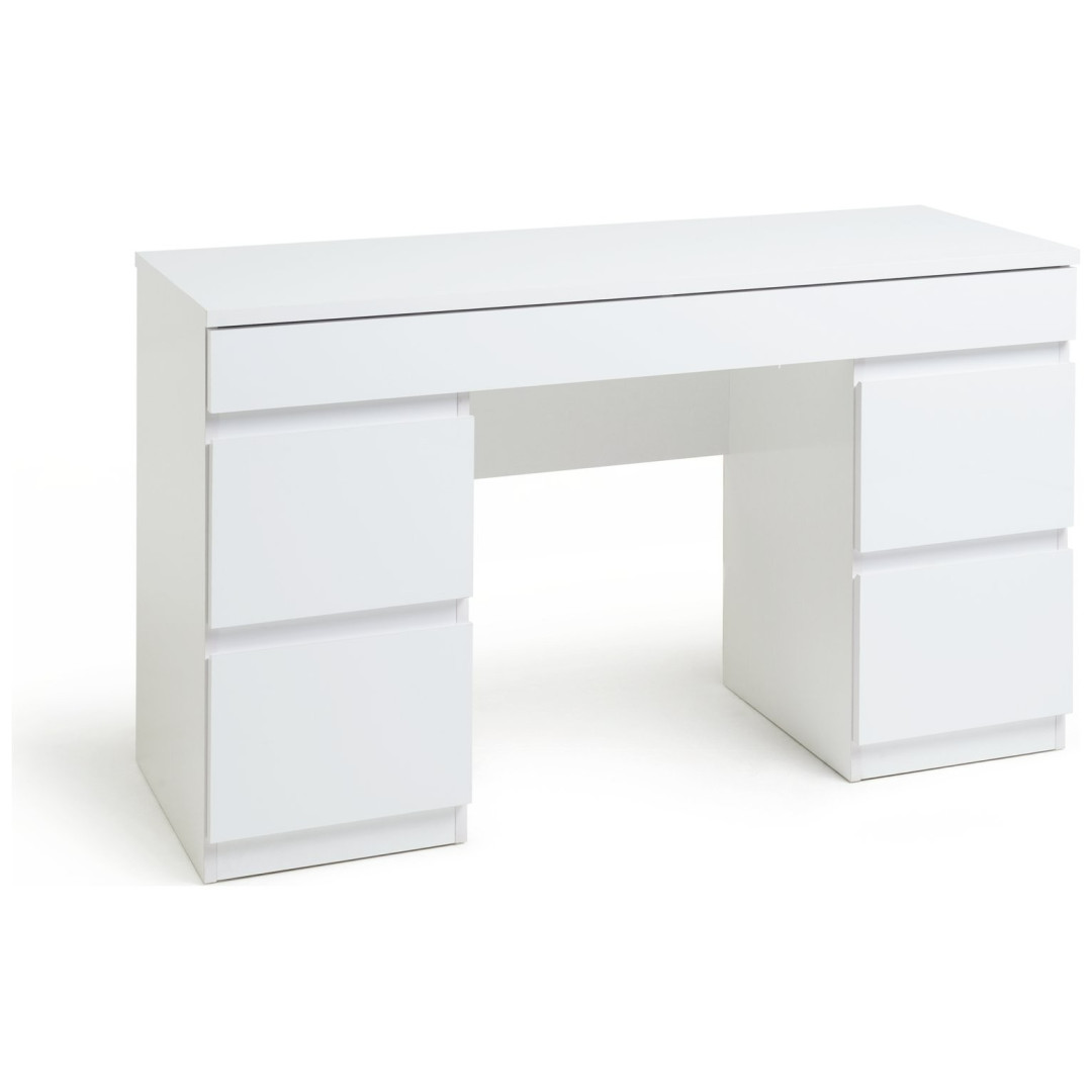 Jenson 5 Drawer Dressing Table Desk - White Gloss |Storage Makeup Vanity Bedroom Jenson 5 Drawer Dressing Table Desk - White Gloss |Storage Makeup Vanity Bedroom