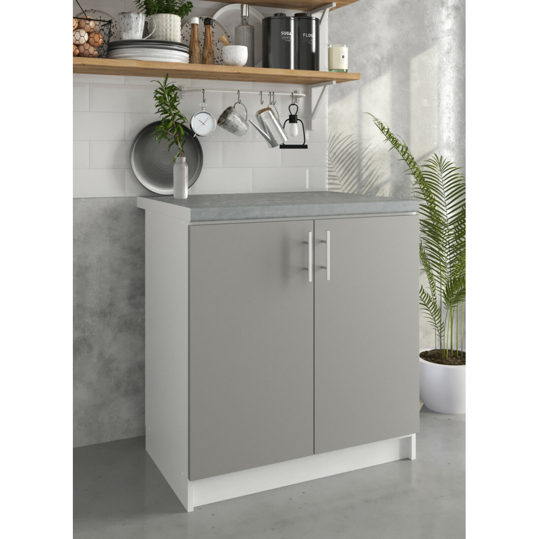 JD Greta Kitchen 800mm Base Cabinet - Grey