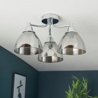 Shore Light Bartlett Metal 3 Light Ceiling Light- Smoke Grey