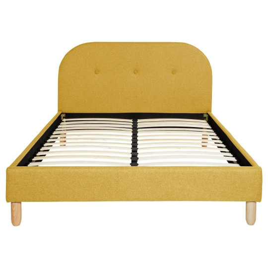 Elin Double Fabric Bed Frame - Mustard | Modern Bedroom Style