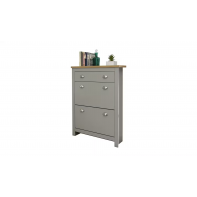 Lancaster 2 Door 1 Drawer Shoe Cabinet - Grey