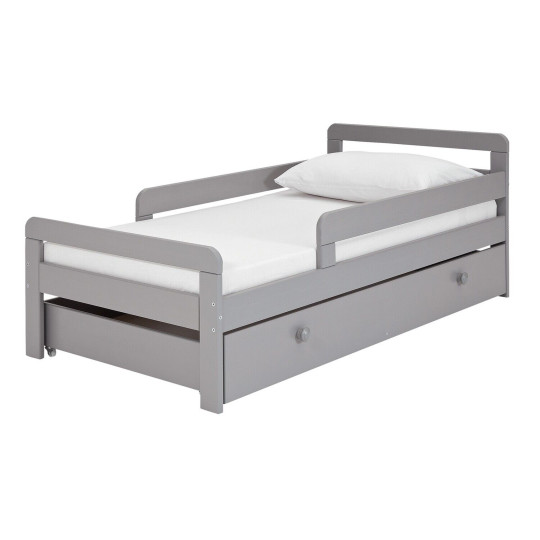 Ellis Toddler Bed Frame with Drawer - Grey