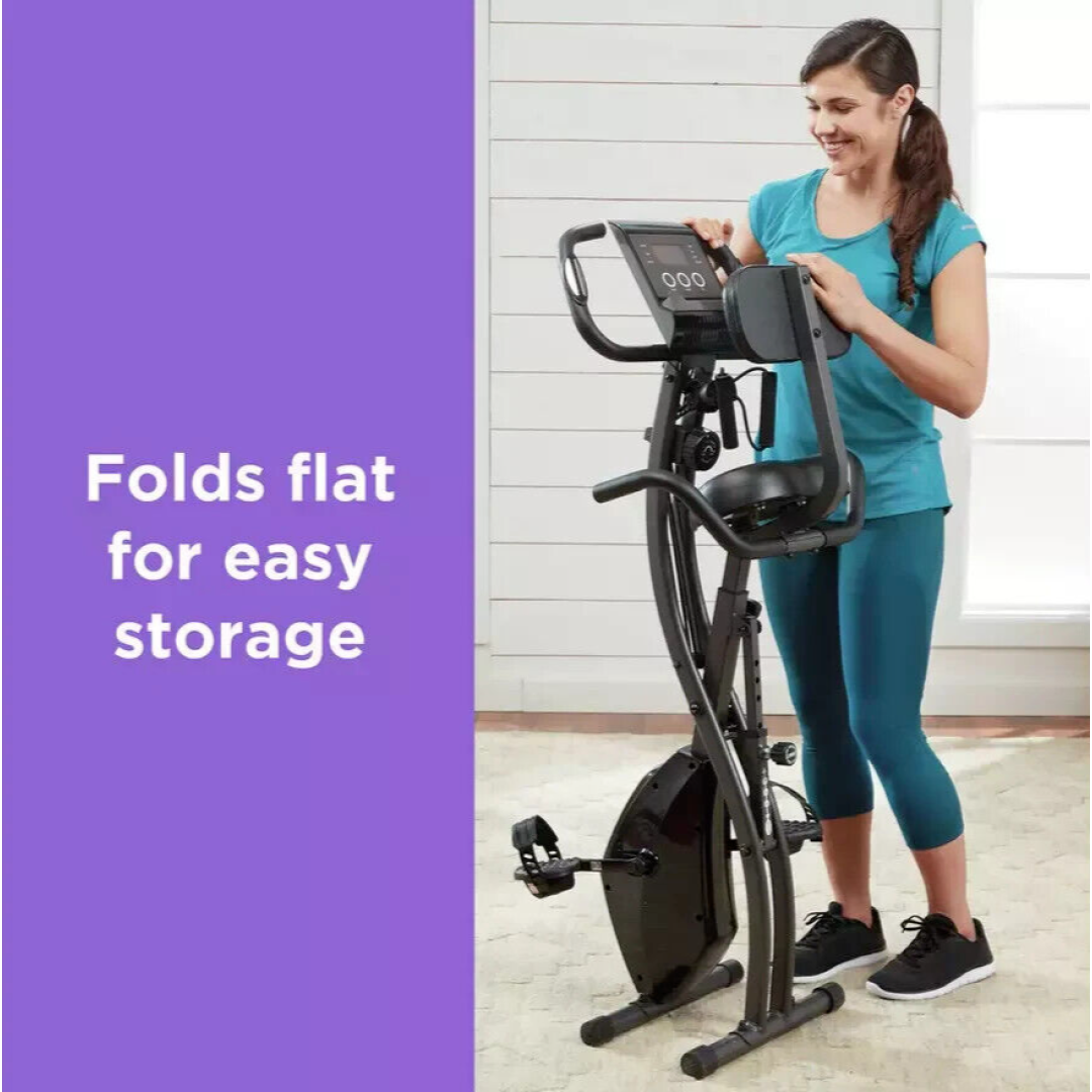 Image Slim Cycle Exercise Bike Folding Stationary Fitness Cardio