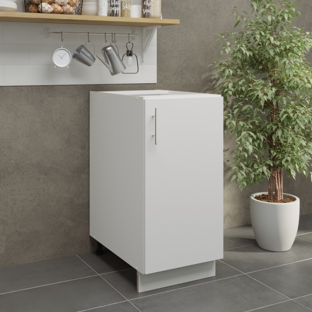 JD Greta Adjustable Legs Kitchen Base Unit 400mm - White Matt A- JD Greta Adjustable Legs Kitchen Base Unit 400mm - White Matt A-