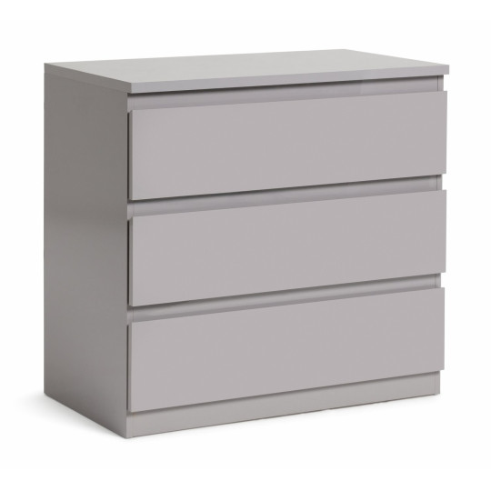 Home Jenson 3 Drawer Chest - Grey Gloss | Organizer Bedroom Furniture