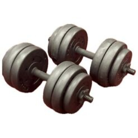 Adjustable Dumbbell Set 27kg With Spinlocks & Weight Plates - Pair Of Dumbbells