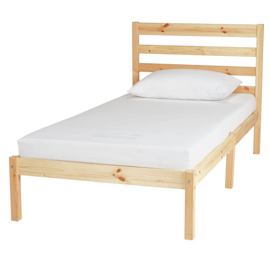 Home Kaycie Single Bed Frame Pine | Sturdy Bedroom Furniture Base with Mattress