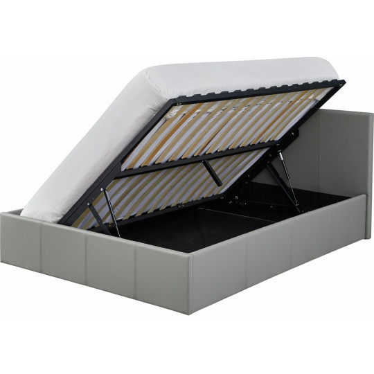Home Lavendon Double Side Open Ottoman Bed Frame- Grey | Space saving bed