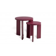 Xylo Solid Wood Nest of 2 Tables - Cherry Red