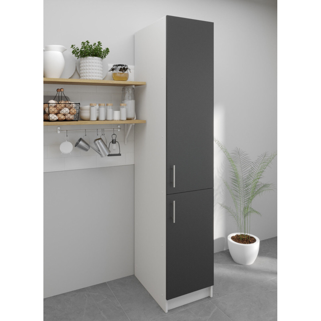 Kitchen Base Tall Ladder Cabinet 400mm Cupboard - Dark Grey Matt