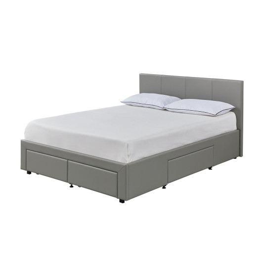 Lavendon 4 Drawer Double Bed Frame - Grey | Stylishly Practical Bed Frame